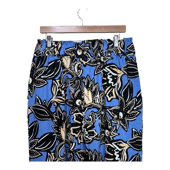 Anthropologie x Calligraphie blue print linen size large - Picture 3 of 8